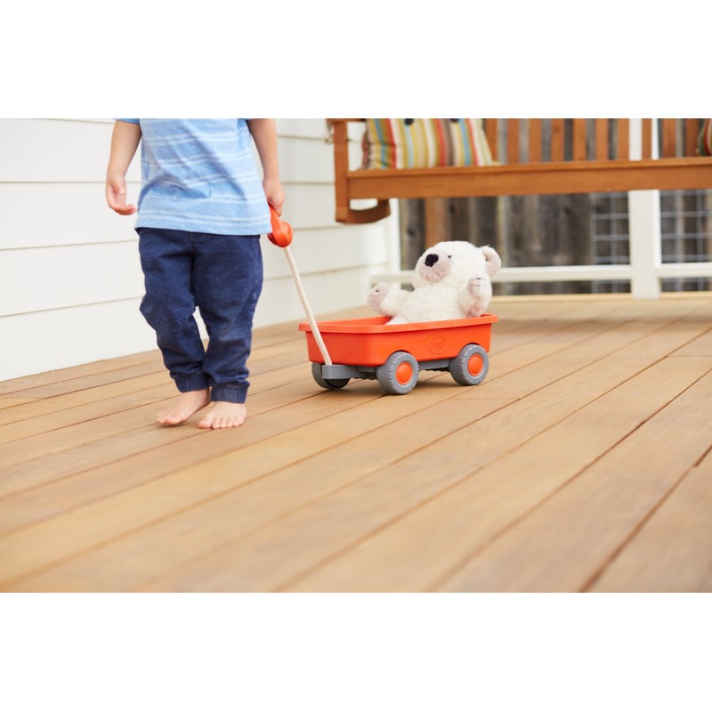 Green Toys Wagon, Orange - Pretend Play, Motor Skills, Kids