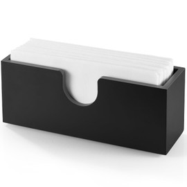 Black Guest Towel Holder for Bathroom, Wood Upright Napkin Holder for Kitchen Dining Table, Disposable Paper Hand Towel Holder, Napkin Dispenser for Countertop