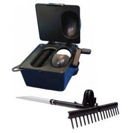 KelMar Golf Products GOLF BALL WASHER & CLUB HEAD CLEANER + GOLF BALL RETRIEVER & BUNKER RAKE 2-N-1