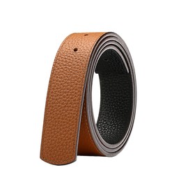 Vatee's Men’s Genuine Leather Reversible Blets Without Buckle Replacement Belt Strap 34mm Wide 105cm Long Earth Yellow & Black