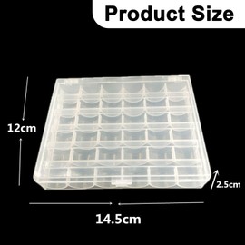 36 Slots Bobbin Case, Clear Empty Embroidery Thread Organiser Sewing Box Traveler Kits for Adults UK Cotton Reel Bobbin Storage without Bobbins for Sewing Machine (Clear)