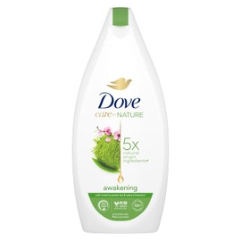 Gel de ducha Dove Care By Nature Awakening, gel de baño con extracto de té verde y flores, ingredientes de origen natural, limpia, suaviza e hidrata la piel, humectantes de origen vegetal, 400 ml