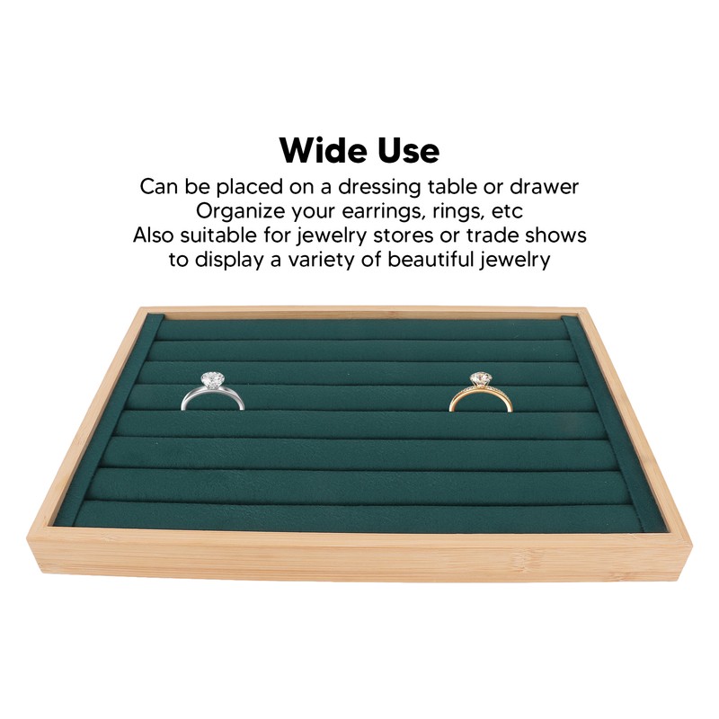 Rings Tray 7 Rows Stackable Protective Scratch Proof Lining Drawer