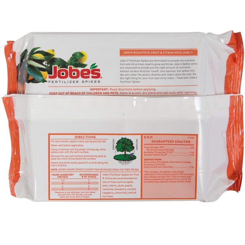 Jobe’s Fruit & Citrus Fertilizer Spikes 8-11-11Time Release Fertilizer for