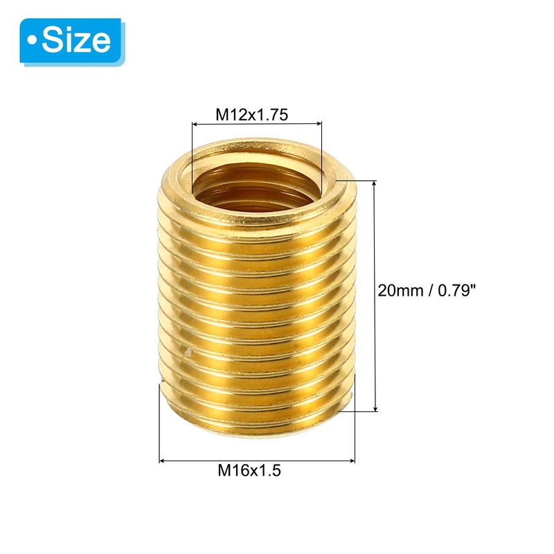 PATIKIL Brass Threaded Insert Nut, Pack of 5, M16 x