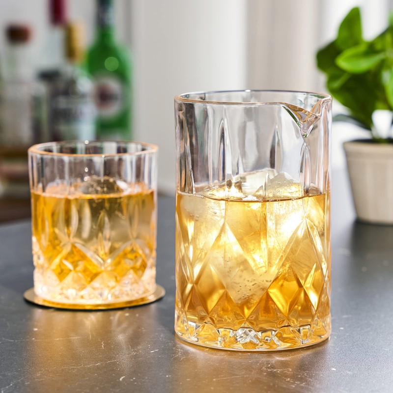 Viski Crystal Cocktail Mixing Glass - Cocktail Pitcher Mixing Glass