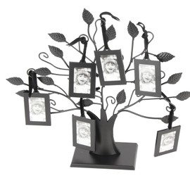 Family Tree Picture Frame, Family Photos Frame Display Tree with Hanging Pictures Frames, Graduation Photo Display Tree Picture Holder Stand Photo Frame (S With 6 photo frames of