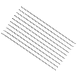 CoCud Micro Drill Bit, 0.02 inch (0.4 mm) Drill Diameter, 0.8 inch (20 mm), Total Length 25.6 inches (6542 mm) High Speed Steel, Fully Polished Twist Drill Bit for Copper, Metal, Wood, 10 Pieces