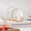 HBlife Heighten and Widen Bamboo Dish Drying Rack Plate Bowl
