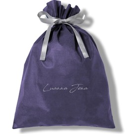 Luanna Jena Wrapping Bag, Non-woven Fabric, Self Wrapping, Present, Gift Wrapping, Birthday, Mother's Day, Father's Day, Christmas (Navy, L)