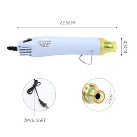 VortecSys Heat Gun, 110V 300W Handed Hot Air Gun, 3.28FT Ultra-Long Cable Portable Heat Gun with Stand and Power Cord for Shrinking Wrapping PVC, DIY Embossing and Drying Paint (White)