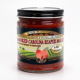 Magic Plant Farms Smoked Carolina Reaper Chili Pepper Mash - Delicious Deep Smoky Heat 9 oz Jar