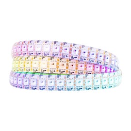 BTF-LIGHTING WS2815 Upgraded WS2812B 3.2ft 1m 144 LEDs/Pixels Individually Addressable Dual Signal RGB LED Flexible Strip Light 5050 SMD Magic Dream Color IP65 Waterproof DC12V White PCB