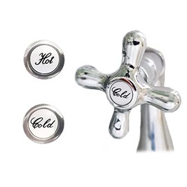 Replacement Hot and Cold Victorian Style Cross Head Tap Screw in Metal Chrome Plastic Silver Traditional Classic Indices Conversion Kit for Bathroom Basinet and Kitchen Sink Taps