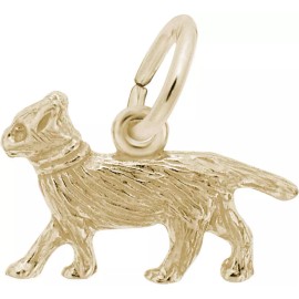 Rembrandt Gold-Plated Sterling Silver Walking Cat Charm by Rembrandt