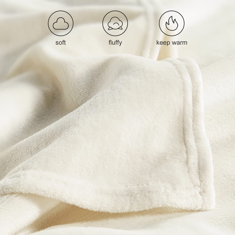 Wavve High-Quality Microfibre Fleece Blanket, 4-Season, Soft, Fluffy, Warm, Cuddly