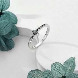 Cross Ring Sterling Silver Side Filigree Cross Ring Faith Inspirational Jewellery for Women Men, 7, Precious metal