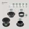 Vent Systems 1.5" Inch Pack of 4 Black Door Air