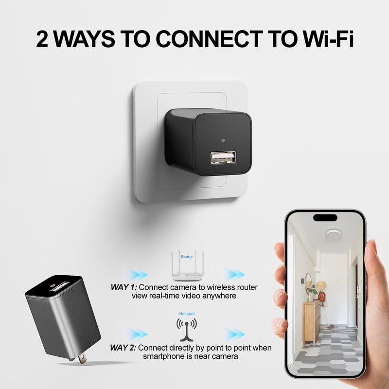 ULar Plug-in Security Camera, 4K UHD Small Nanny Pet Mini
