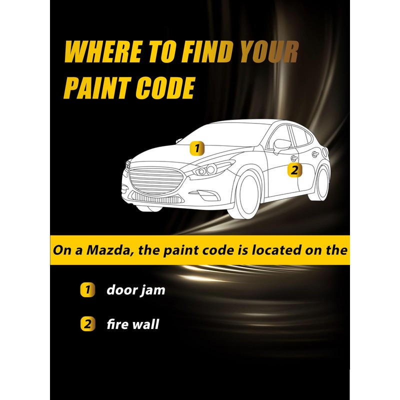 Jet Black Mica(41W) Touch Up Paint Compatible with Mazda, Exact