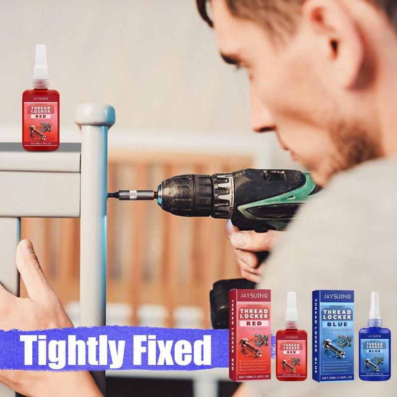 Thread Lock 100ml, Medium and Strong Strength Locktight Threadlock, Blue