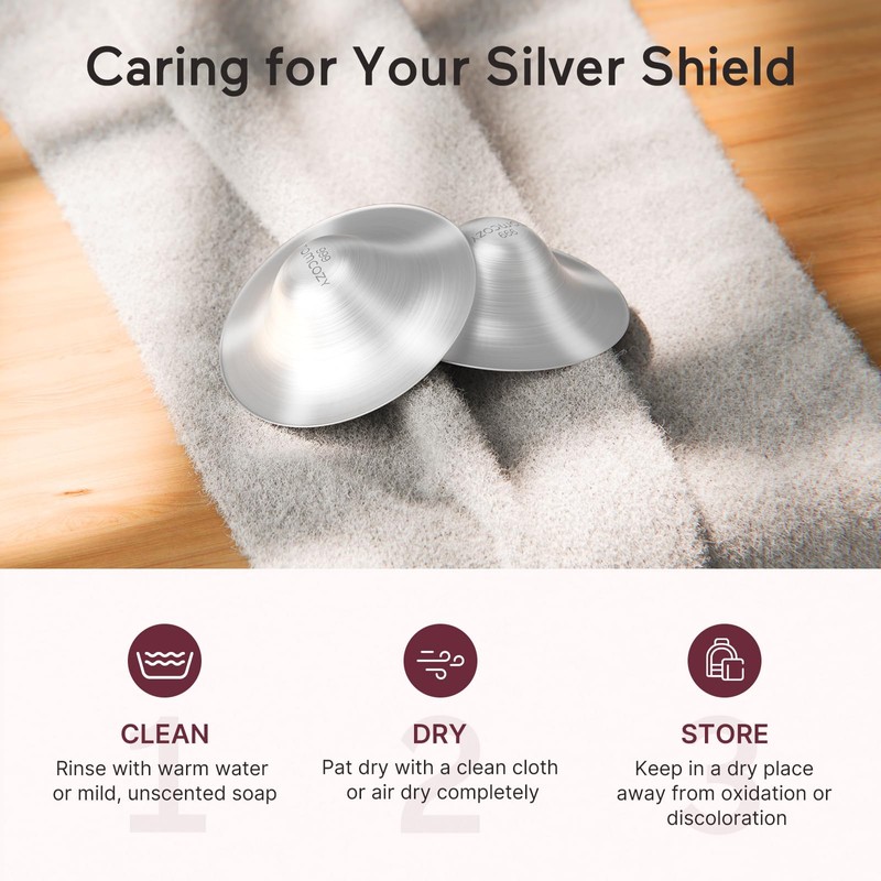 Momcozy 999 Silver Nursing Cups, Hole-Free Design, 999 Silver Nipple