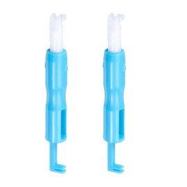 UEAVOID Pack of 2 Threading Aid for Needles Sewing Machine Needle Threader Quick Sewing Threader Automatic Sewing Needle Inserter Plastic Tool (Blue White)
