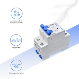 Sayhome DC Circuit Breaker 2P 25A 500V Low Voltage Switch for Solar Energy System DIN Rail Mount