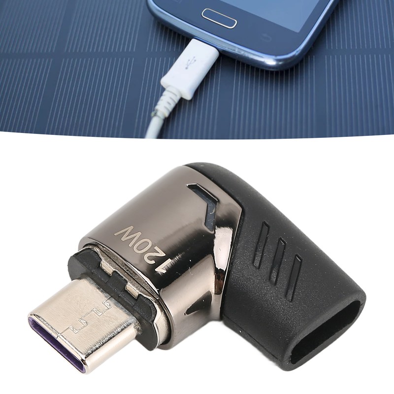 USB C Magnetic Adapter Right Angle with Light PD 120W