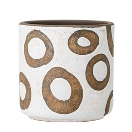 Bloomingville Flower Pot, Terracotta, White, 12x12cm