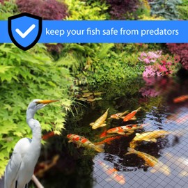 mychoiii Koi Pond Netting Kit 28 x 30 ft,Black Pond Netting for Koi Ponds Heavy Duty Woven Pond Net for Leaves Reusable Pool Protective Cover Netting Protecting Koi Fish from Birds, Cats and Predators