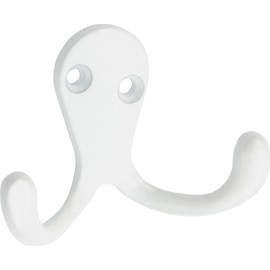 National Hardware N248-385 V163 Double Clothes Hooks in White, 2 pack