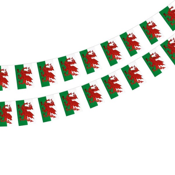 Wales Flag, 40 Pieces Wales Flag, Wales Garland 35 Feet
