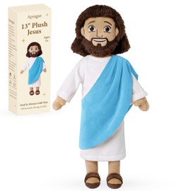 Apragaz 13" Jesus Plush Doll, Jesus Plushies for Kids, Soft & Comfort Christian Toy, Christian Faith Plushie Faith-Based Gift for Boys Girls, Sunday School, Bible Learning, Easter & Christmas(Blue)