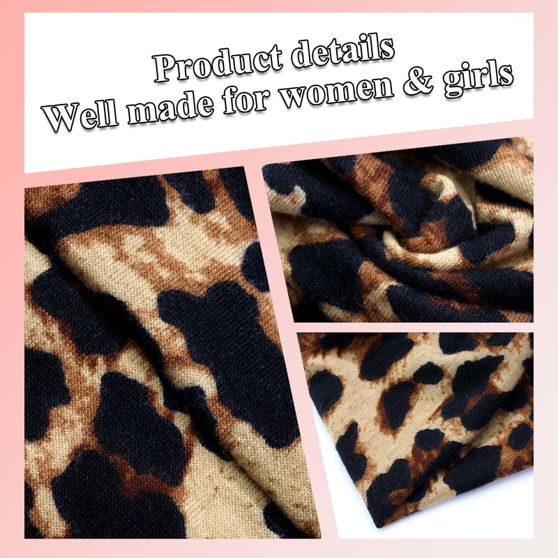 Wide Women's Head Bands Leopard Print Large Hair Band Boho