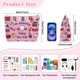 Dentist Appreciation Gifts for Women Makeup Bag Dentist Week Gifts Graduation Gift for Dental Assistant Student Coworker Birthday Retirement Christmas Gift for Dental Nurse Teacher Travel Cosmetic Bag
