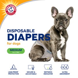 Arm & Hammer for Pets Female Dog Diapers, Size Medium, 12 Count | Ultra-Absorbent, Adjustable Girl Dog Diapers with Leak-Proof Protection and Wetness Indicator (Pack of 6, 72 Count Total)
