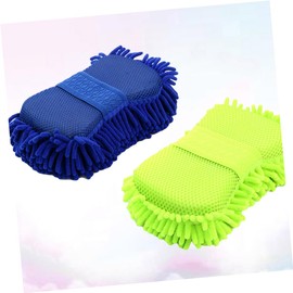 ULTECHNOVO 4pcs Microfiber Car Wash Mitts Soft Brush Cleaning Tool Auto Wash Gloves Car Sponge