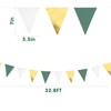 32Ft Sage Green Gold White Bunting Banner Party Decorations, Fabric