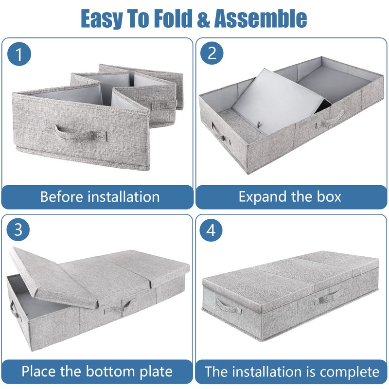 Supowin Underbed Storage Containers Bin with Lids, Large Under Bed
