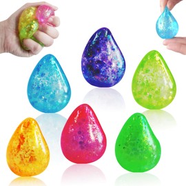 6pack Fidget Toys Squishy Drop Toys| Ice Squishy Stress Cube-Drop Malt Sugar Balls| Water Drop Sensory Squeeze Toy|Relief Stress Squeeze Toy Color May Vary (Pack of 6)