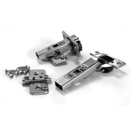Blum Clip top BLUMOTION Hinges, 110 Degree, Frameless, with Mounting Plates (Full Overlay - 2 Pack (1 Pair))