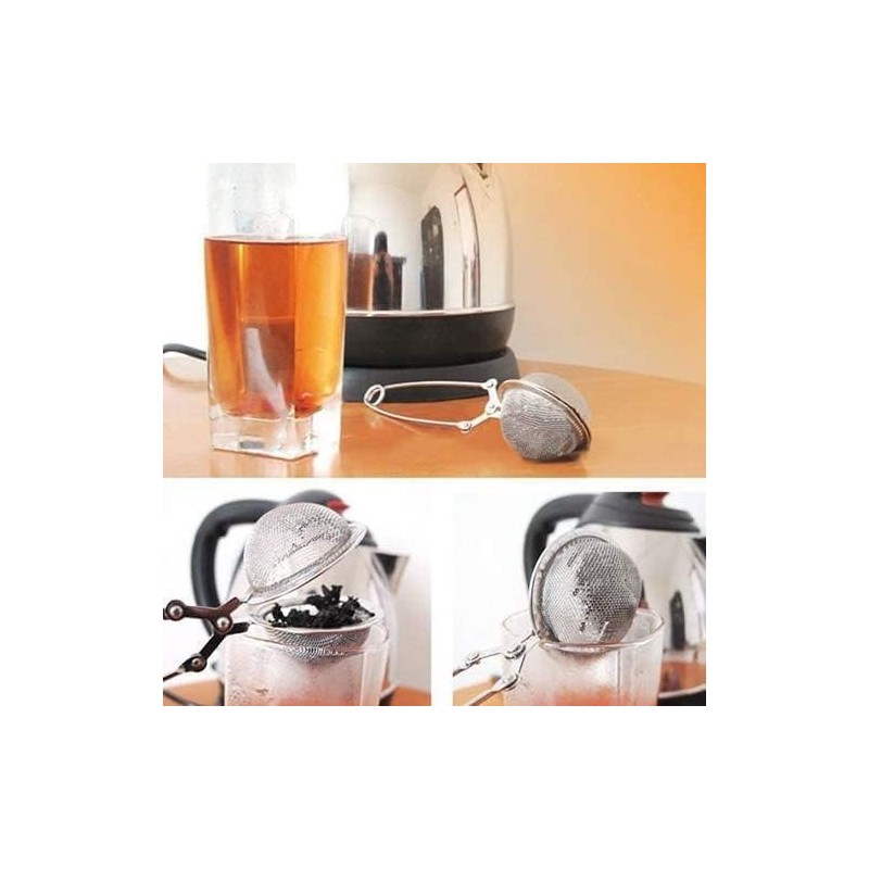 Silver Long Handle Loose Leaf Ball Tea Spoon, Stainless Steel