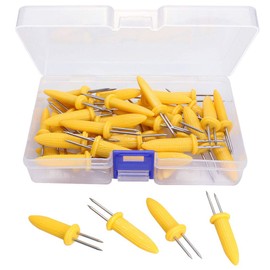 Hysagtek Maiskolben Halter, 36 Stück Edelstahl Maiskolben Spieße, Mais-Gabel mit Aufbewahrungsbox für BBQ, Zuhause, Kochen, Grillen,Fruit Forks, Weihnachtsfeier