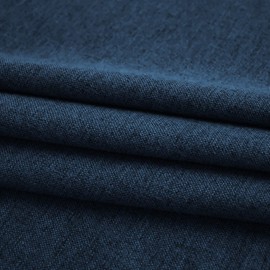 UPOPO Cortinas de lino de cocina de 45 pulgadas de largo, con textura, privacidad, semitransparente, azul marino, cortinas para sala de estar, recámara, cortinas de ventana, paneles de cortina para sótano, 2 piezas