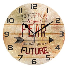 ALAZA Inspirational Quote Round Acrylic Wall Clock, Silent Non Ticking Oil Painting Home Office School Decorative Clock Art
