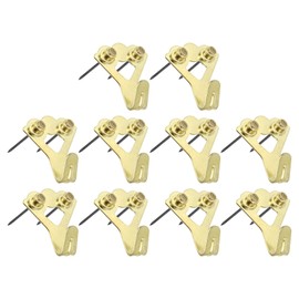 PATIKIL 100lb Picture Hanging Hardware Set of 10 Photo Wall Hooks Nail Hardware Wall Pin for Home Decoration Gold
