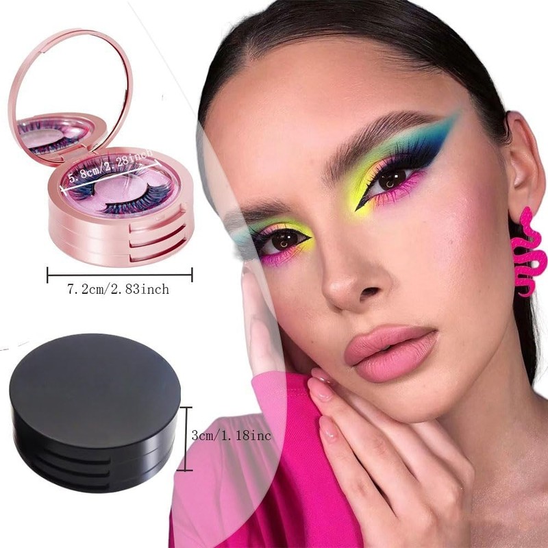 YiQiYi Eyelash Storage Box-2 Pack Eyelash Holder Case with Mirror