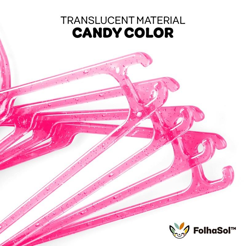FolhaSol Kids Plastic Hangers (20 Pack, Crimson), 11.4 Inch Colored