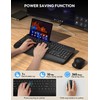 Wireless Keyboard and Mouse, Wrist Rest, Phone Holder, Batteries Included,